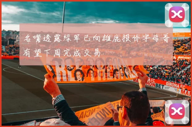 名嘴透露绿军已向雄鹿报价字母哥有望下周完成交易
